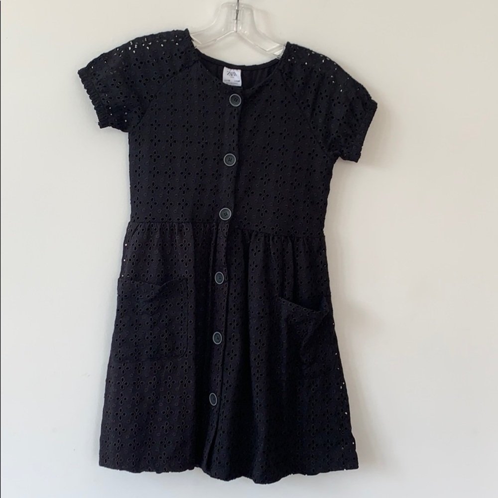 Zara Kids Black Eyelit Dress #C0027